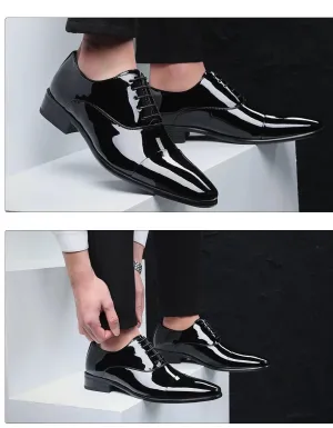 New Mens Wear Shiny Black Premium Design Quality Oxford Formal Shoes-Unique and Classy