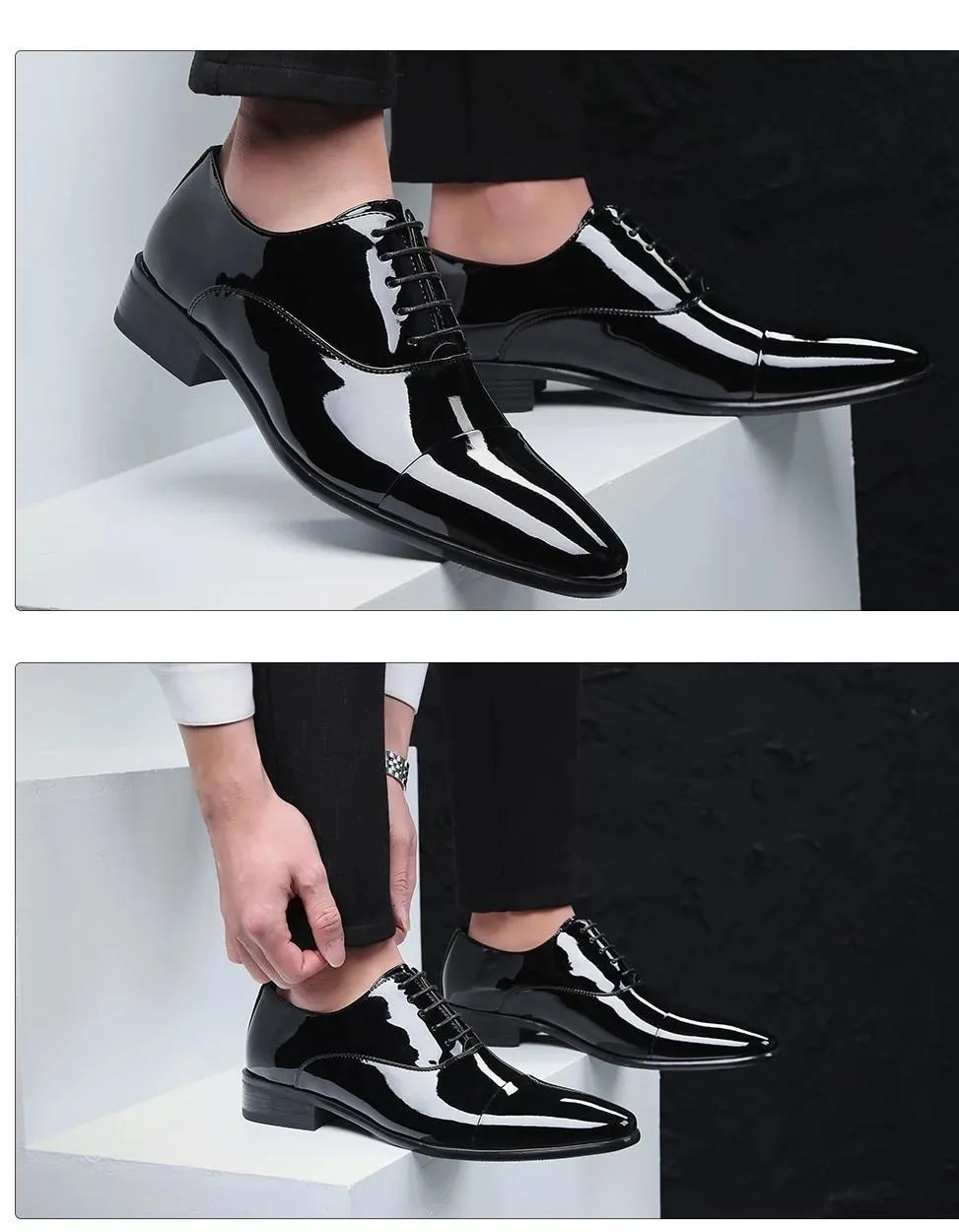 New Mens Wear Shiny Black Premium Design Quality Oxford Formal Shoes-Unique and Classy