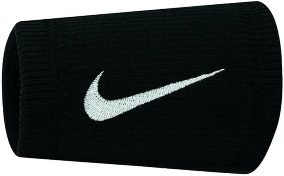 Nike BS1006-010 Basketball Elite Double Wide Wristbands (2 Pack) Black/White