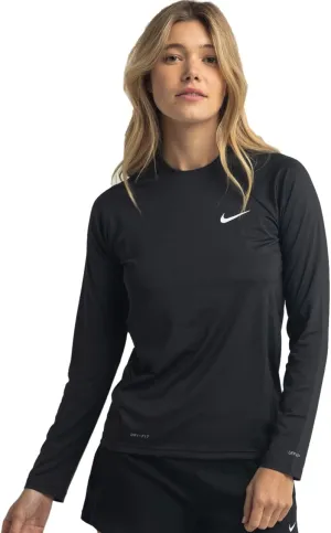 Nike Swim Women's Essential Long Sleeve Hydro Rash Guard Black
