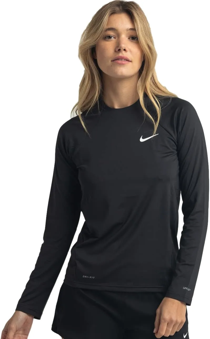 Nike Swim Women's Essential Long Sleeve Hydro Rash Guard Black