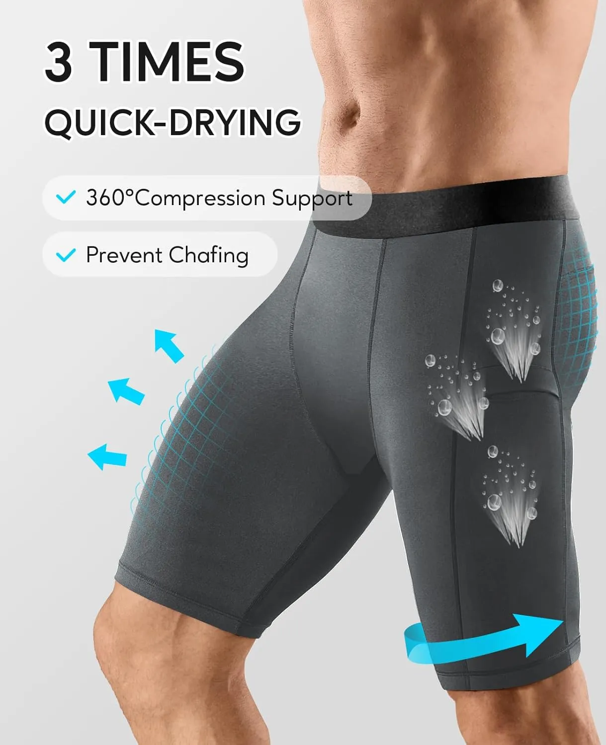 Niksa 1/2/4/5 Pack Compression Shorts Men, Spandex Running Shorts Athletic Workout Sport Performance Baselayer Underwear