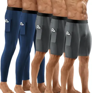 Niksa 1/2/4/5 Pack Compression Shorts Men, Spandex Running Shorts Athletic Workout Sport Performance Baselayer Underwear