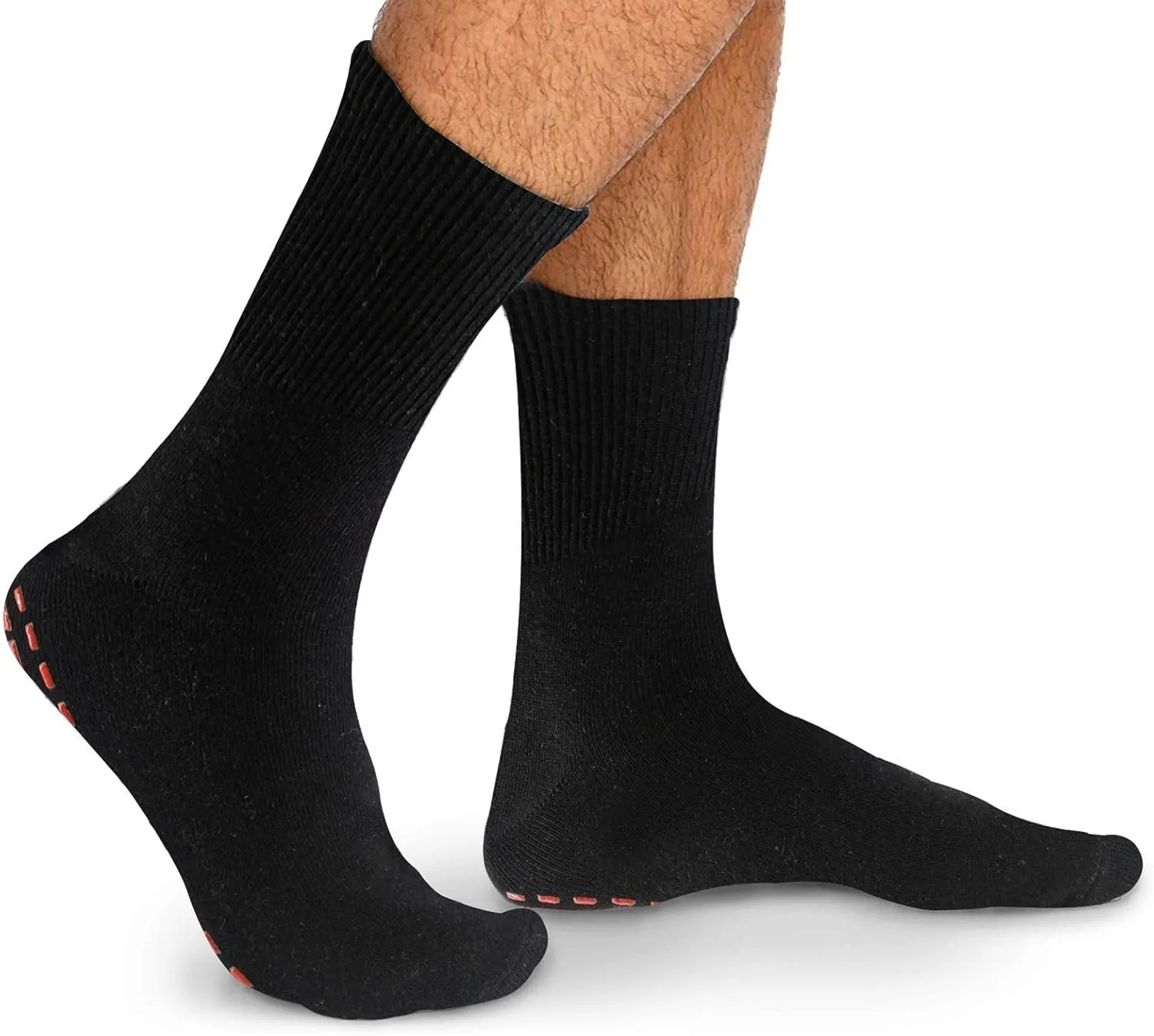 NOVAYARD 5 Pairs Non Slip Socks Hospital Diabetic Non Skid Slipper Socks Men Women
