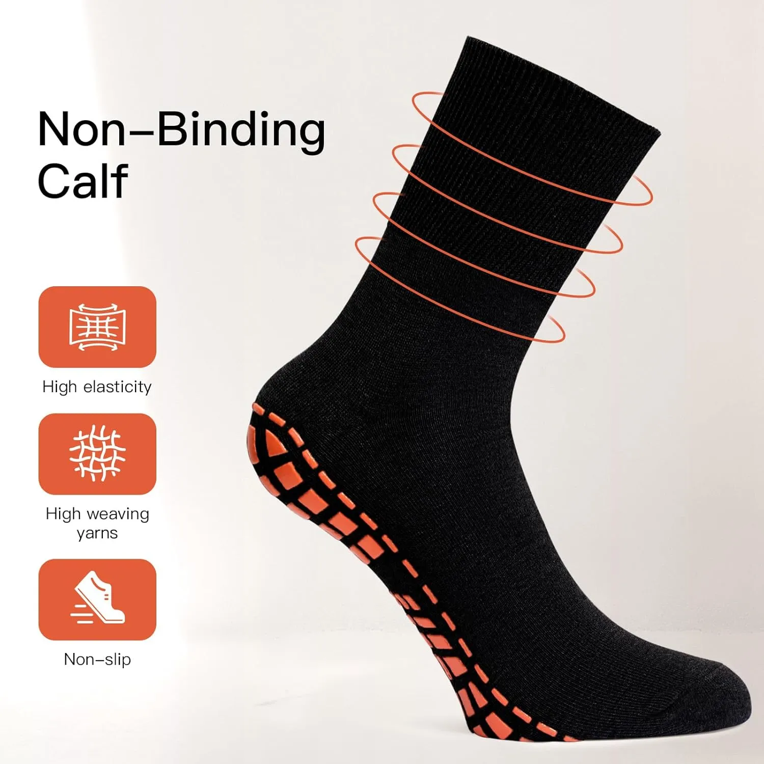 NOVAYARD 5 Pairs Non Slip Socks Hospital Diabetic Non Skid Slipper Socks Men Women