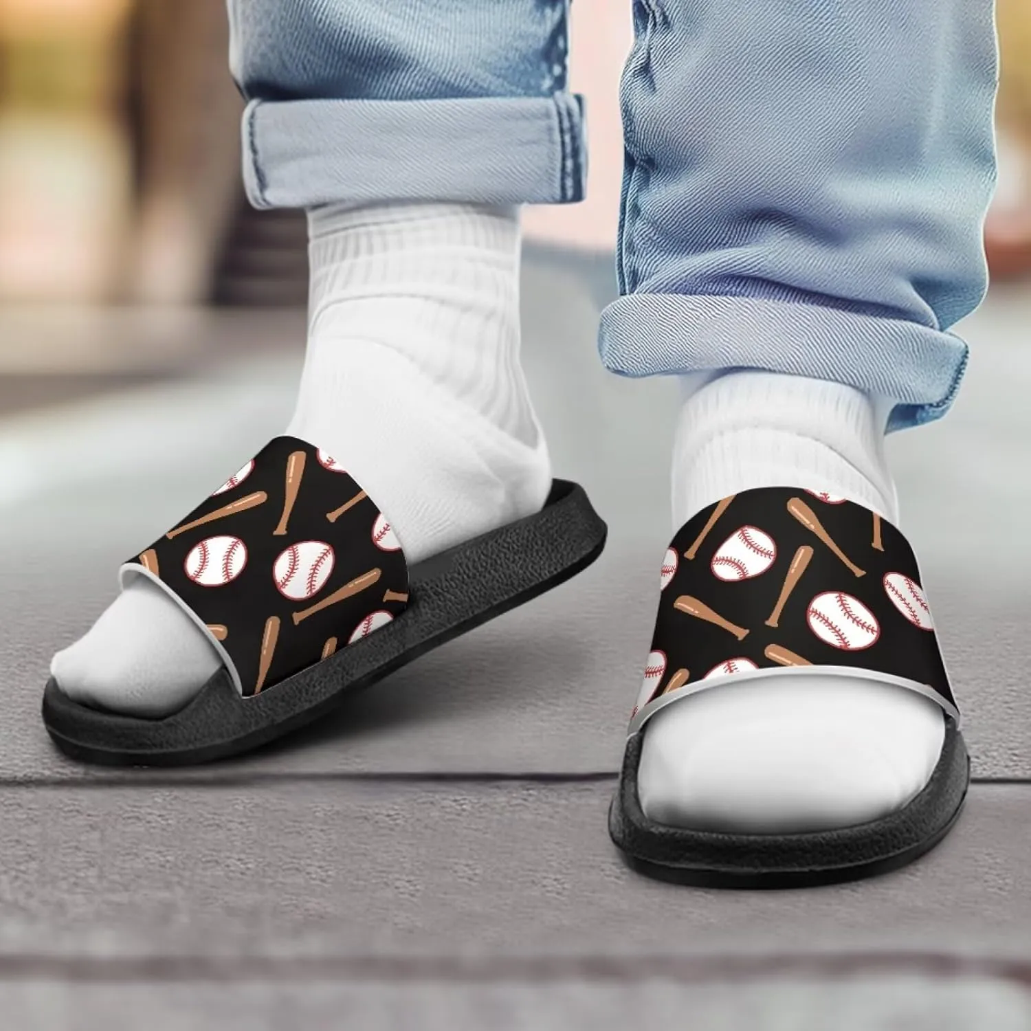 Novelty Patten Kids Cloud Slides Sandals Sports Ball Indoor House Slippers Tractor Print Shower Shoes for Boys Girls Comfort Footbed Slipper Open Toe Outdoor Sandal