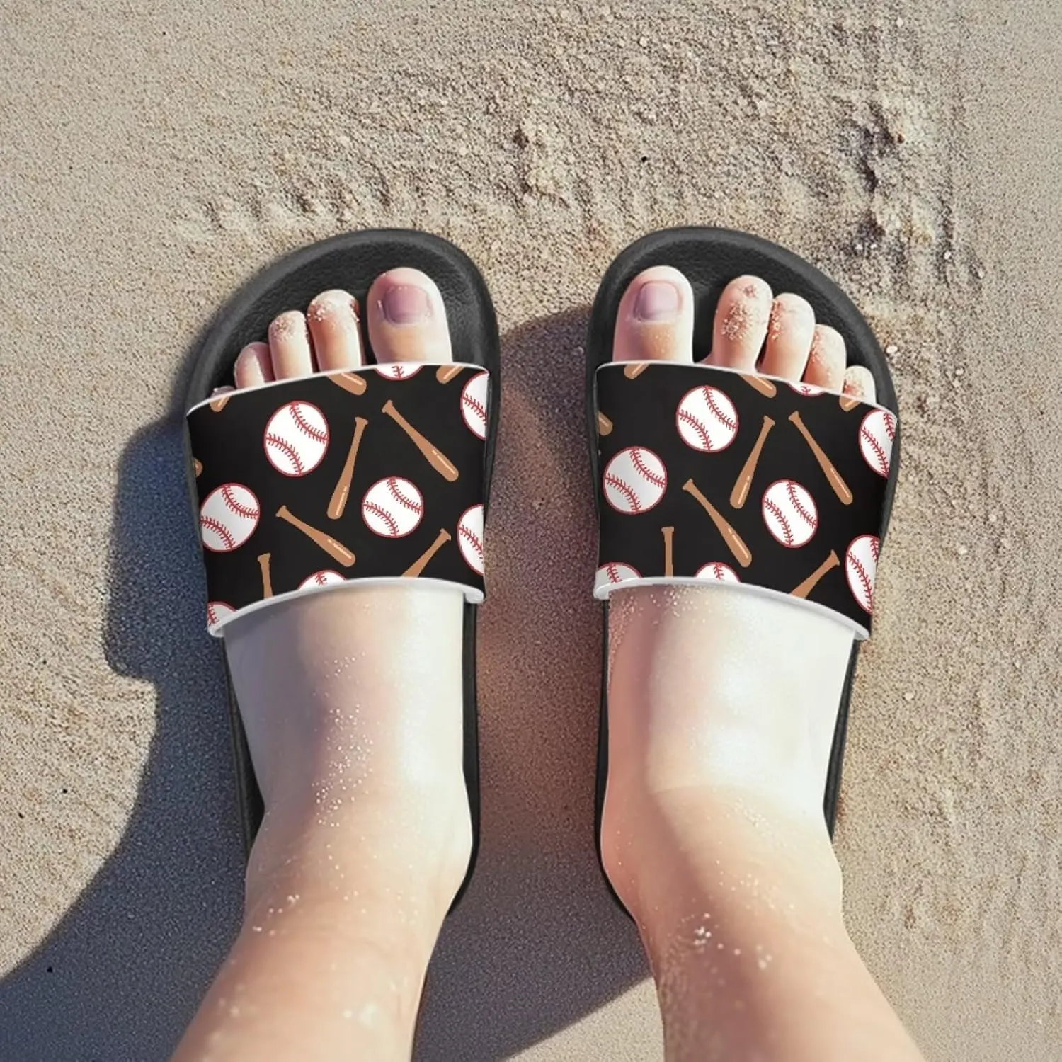 Novelty Patten Kids Cloud Slides Sandals Sports Ball Indoor House Slippers Tractor Print Shower Shoes for Boys Girls Comfort Footbed Slipper Open Toe Outdoor Sandal
