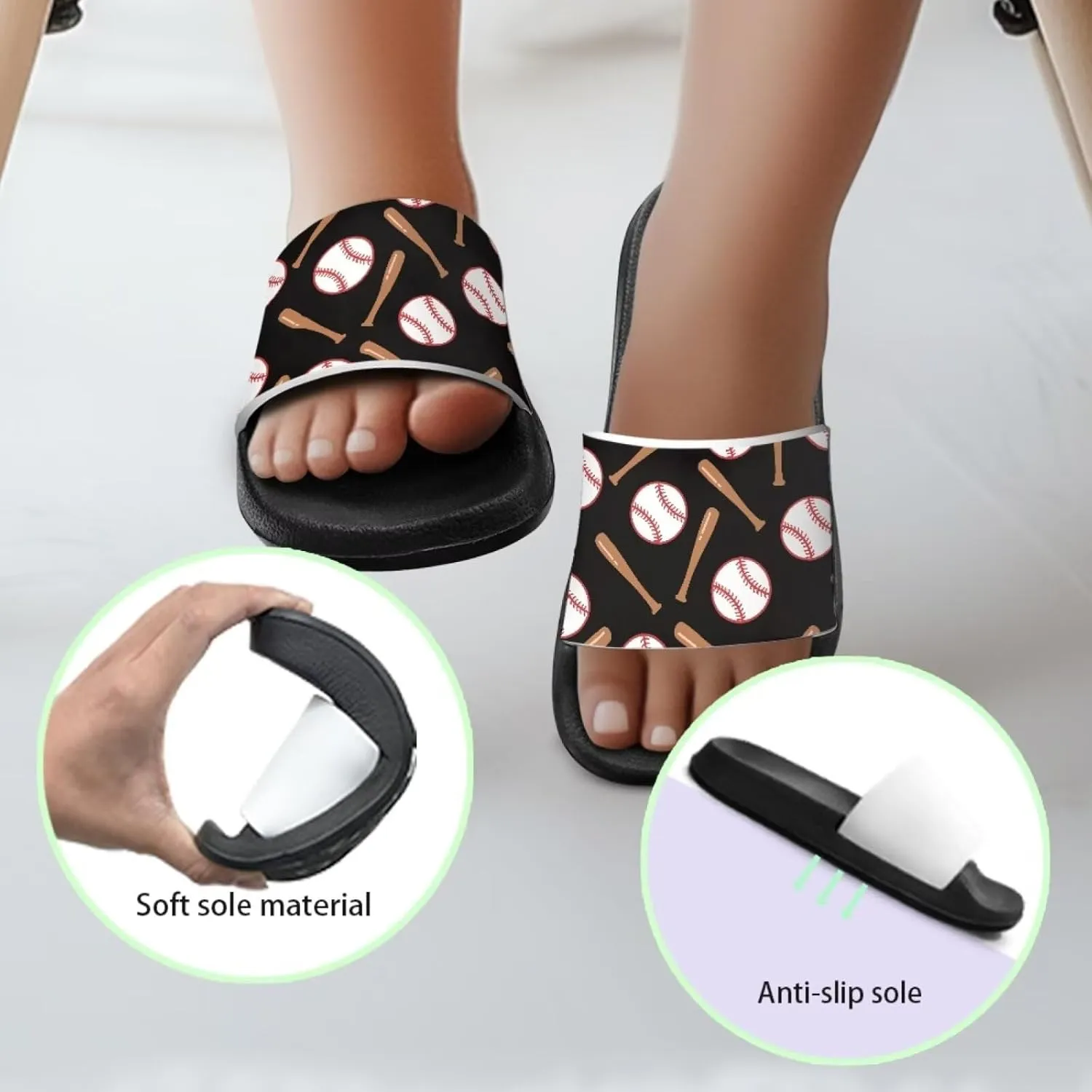 Novelty Patten Kids Cloud Slides Sandals Sports Ball Indoor House Slippers Tractor Print Shower Shoes for Boys Girls Comfort Footbed Slipper Open Toe Outdoor Sandal