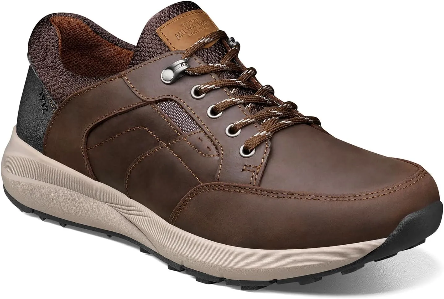 Nunn Bush Men's Excursion Waterproof Moccasin Toe Oxford Lace Up with Kore Comfort Technology