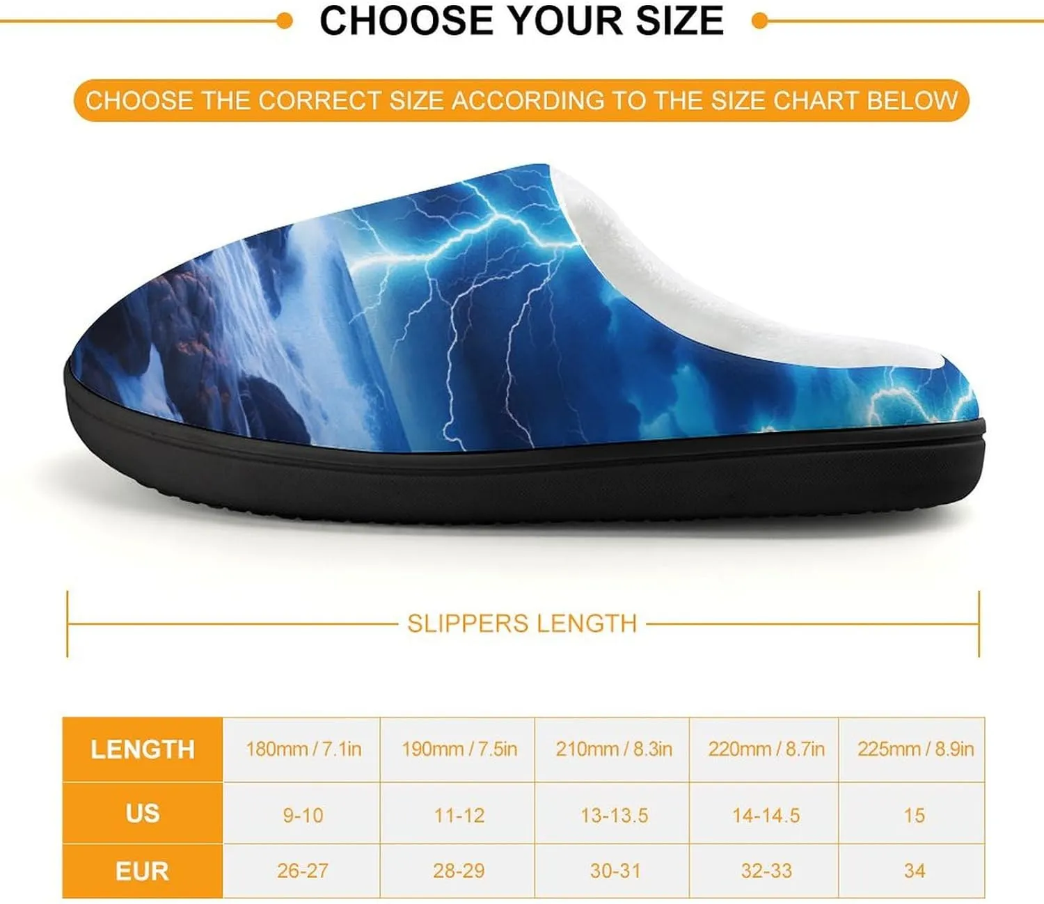 Ocean Thundering Storm Kids Slippers for Girls Boys Winter Warm Plush Slip On House Slippers for Indoor Outdoor