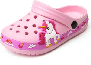 OHSNMAKSL Toddler Clog Slippers Garden Sandals Slip On Water Shoes Sneakers Cartoon Slides for Boys and Girls Children Beach Pool Shower