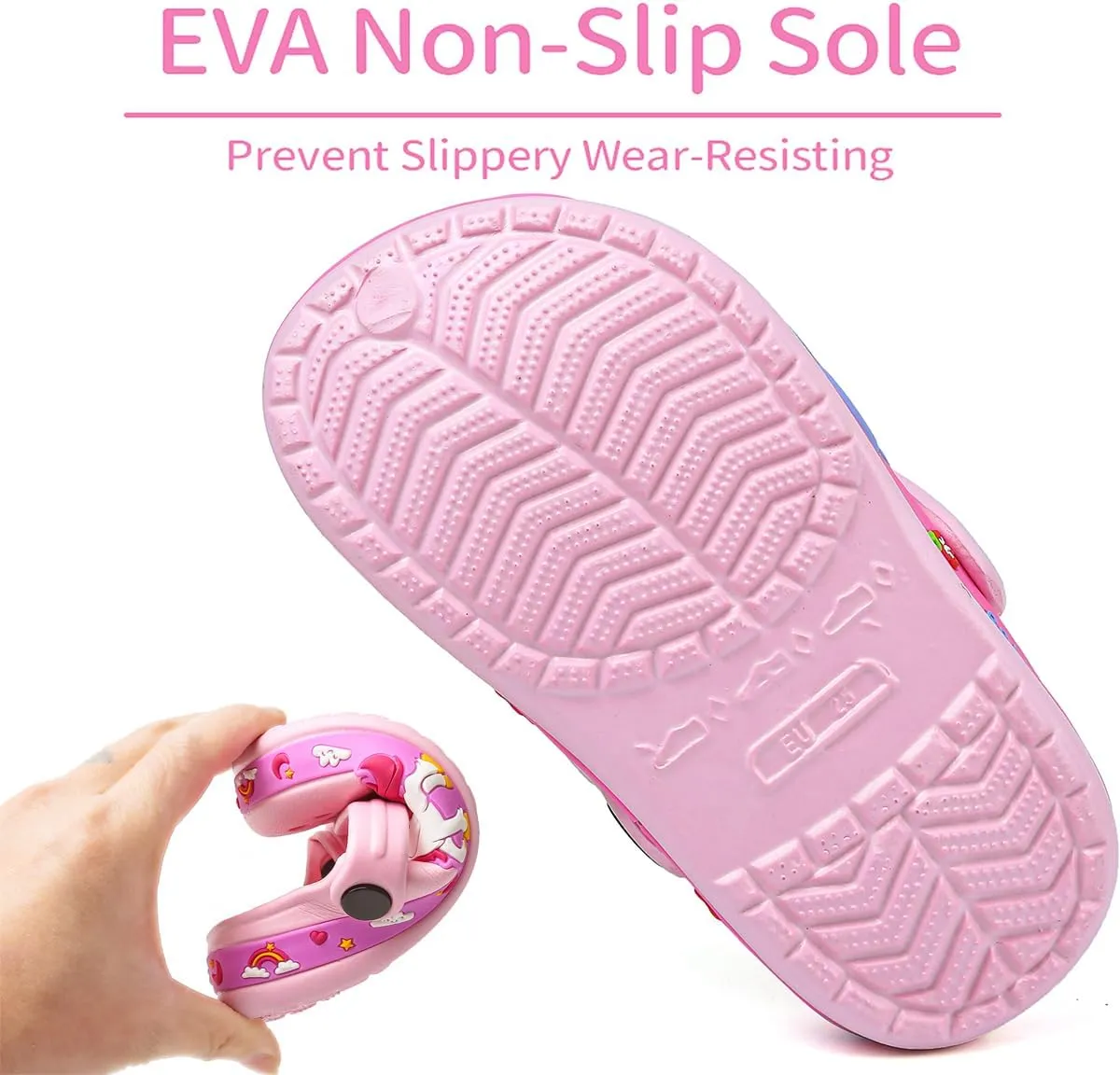 OHSNMAKSL Toddler Clog Slippers Garden Sandals Slip On Water Shoes Sneakers Cartoon Slides for Boys and Girls Children Beach Pool Shower