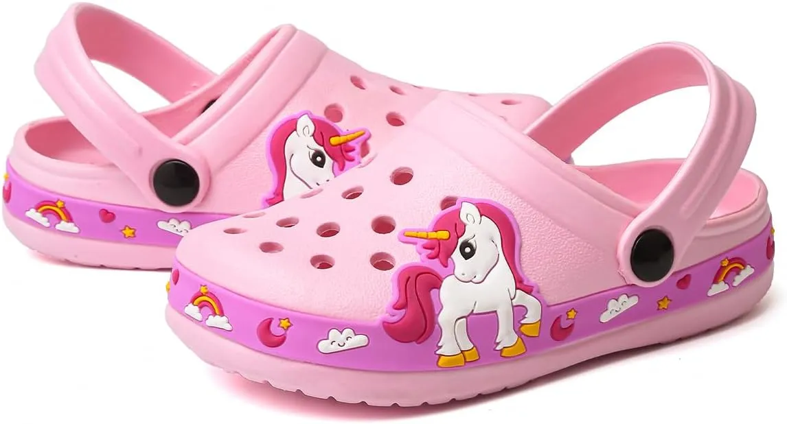 OHSNMAKSL Toddler Clog Slippers Garden Sandals Slip On Water Shoes Sneakers Cartoon Slides for Boys and Girls Children Beach Pool Shower