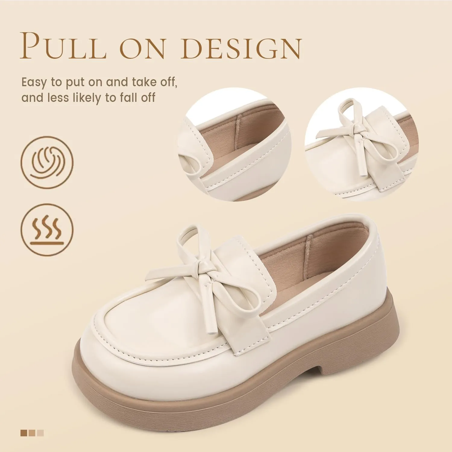ohsofy Girls Oxford Flats Dress Shoes Casual Penny Loafers Comfort Non-Slip Sole Wedding Party School Uniform (Toddler/Little Kid)