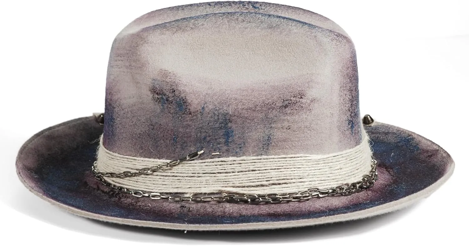 Open Road Hat Fedora Hat Pure Wool Felt Hat Vintage Rancher Hat Airway Vented Panama Hats for Men Women