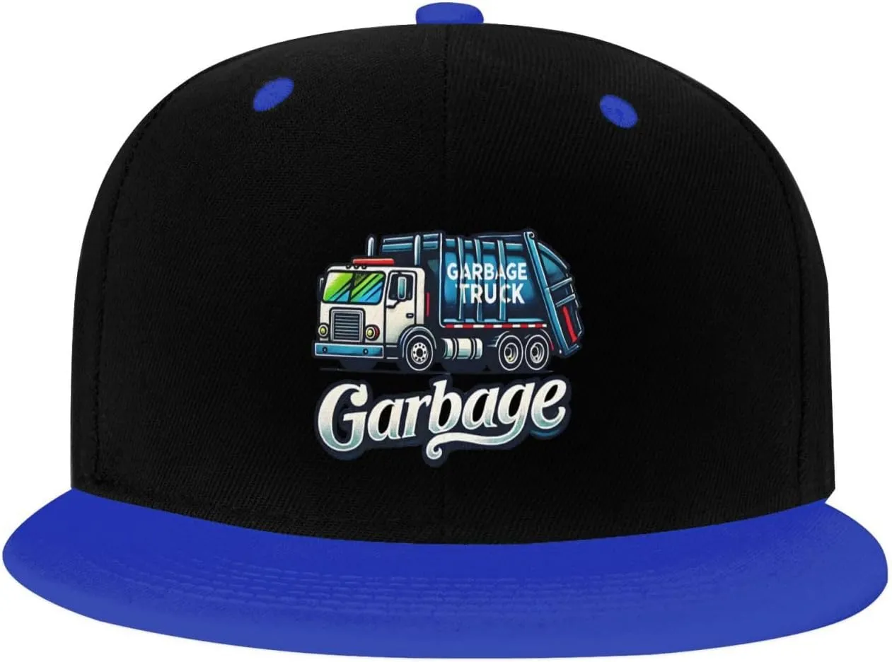 Outdoors Adjustable Snapback Garbage Truck Trash Hat Flat Bill Baseball Cap