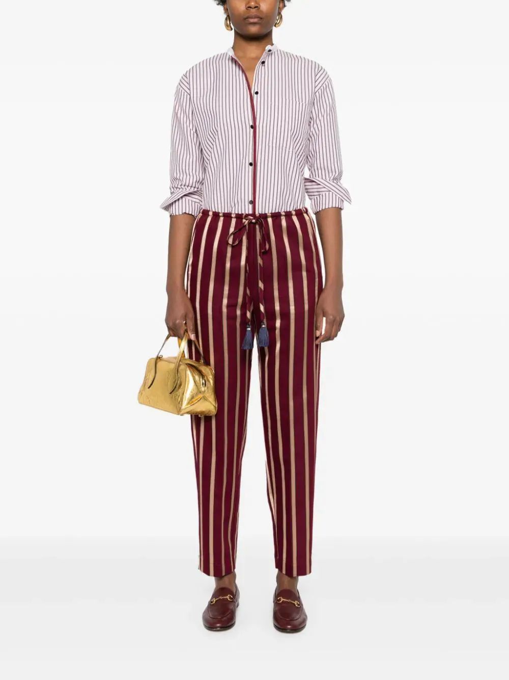 Oxford Stripe Grandfather Shirt