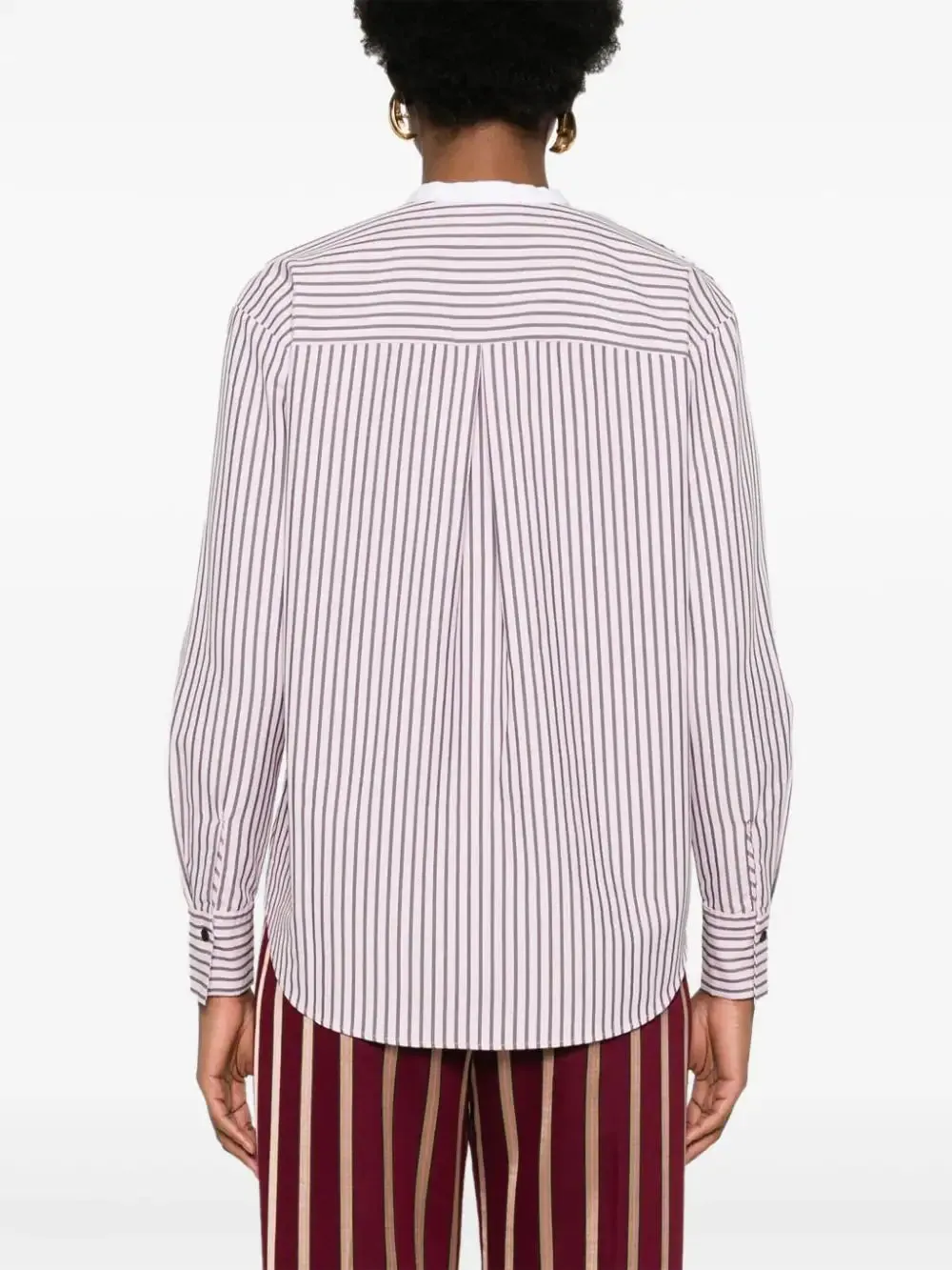 Oxford Stripe Grandfather Shirt