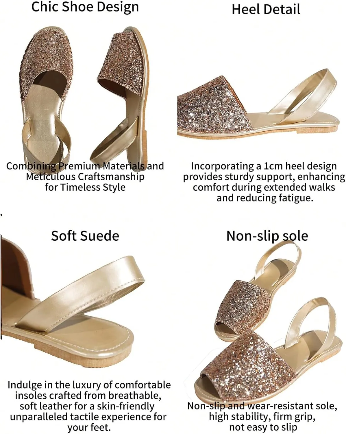 OYOANGLE Women's Peep Toe Slingback Flat Sandals Summer Comfortable Outdoor Casual Slides