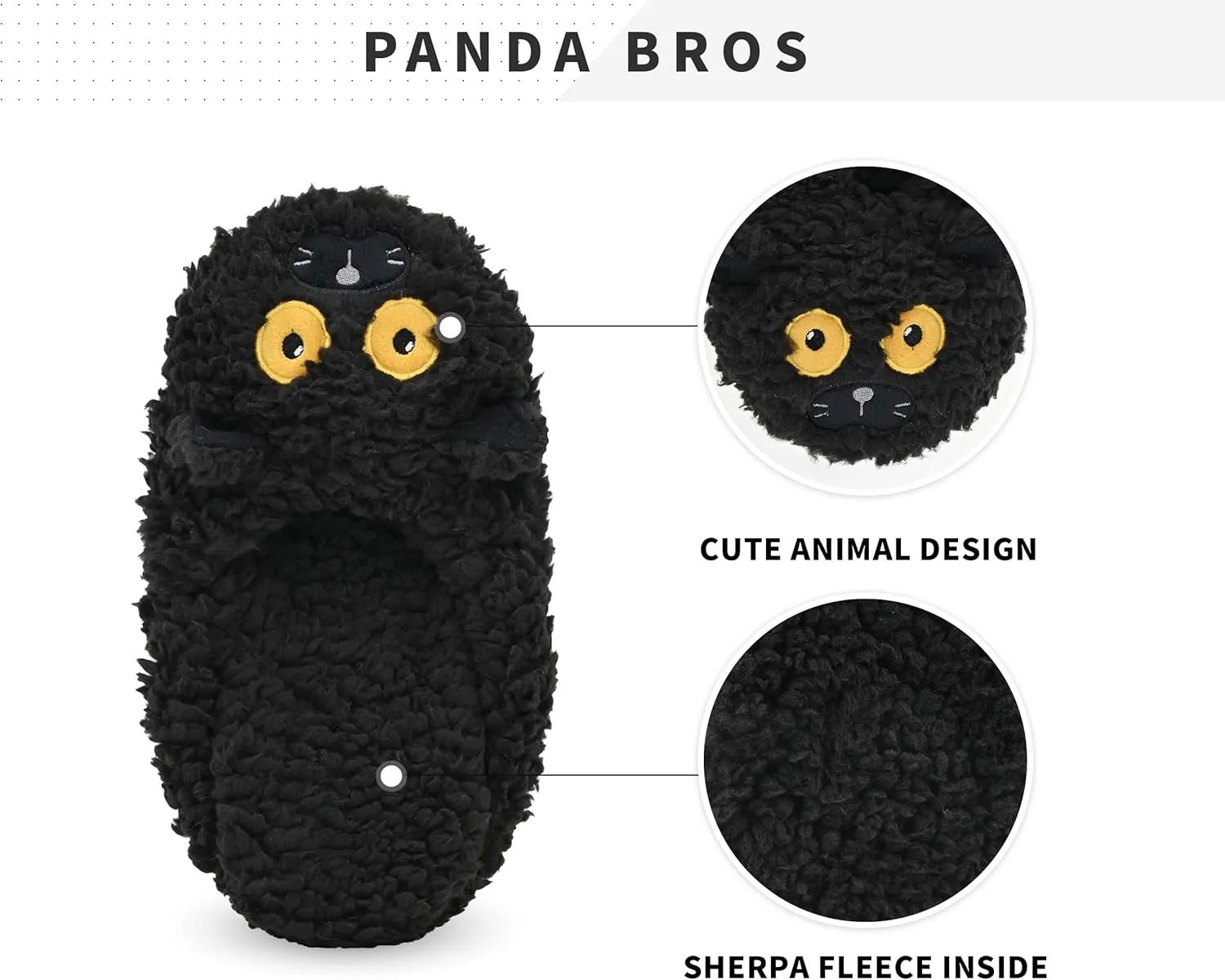 Panda Bros Slipper Socks With Non-Slip Grippers, Cute Fuzzy Warm Cat Animal House Slippers
