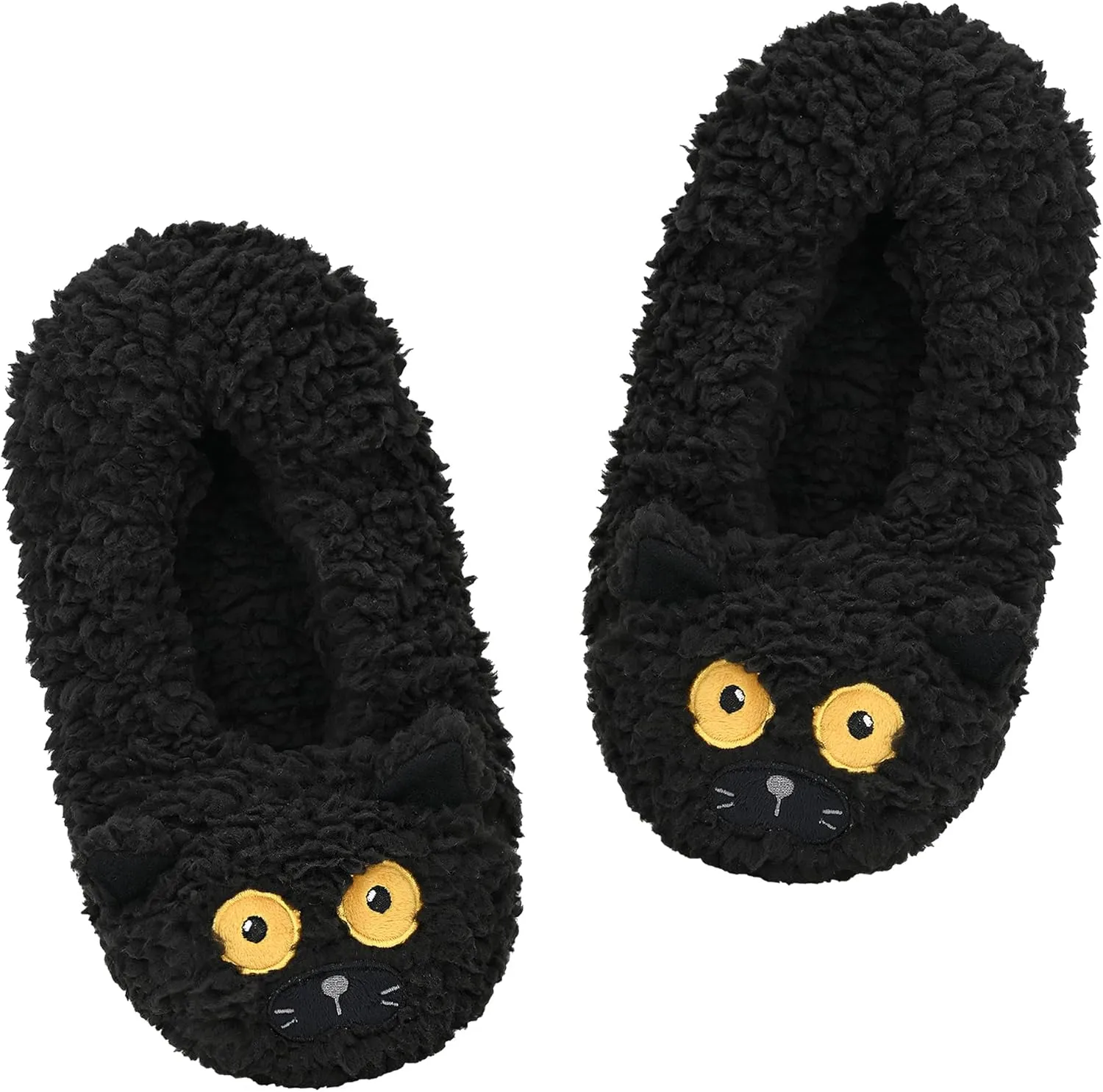 Panda Bros Slipper Socks With Non-Slip Grippers, Cute Fuzzy Warm Cat Animal House Slippers
