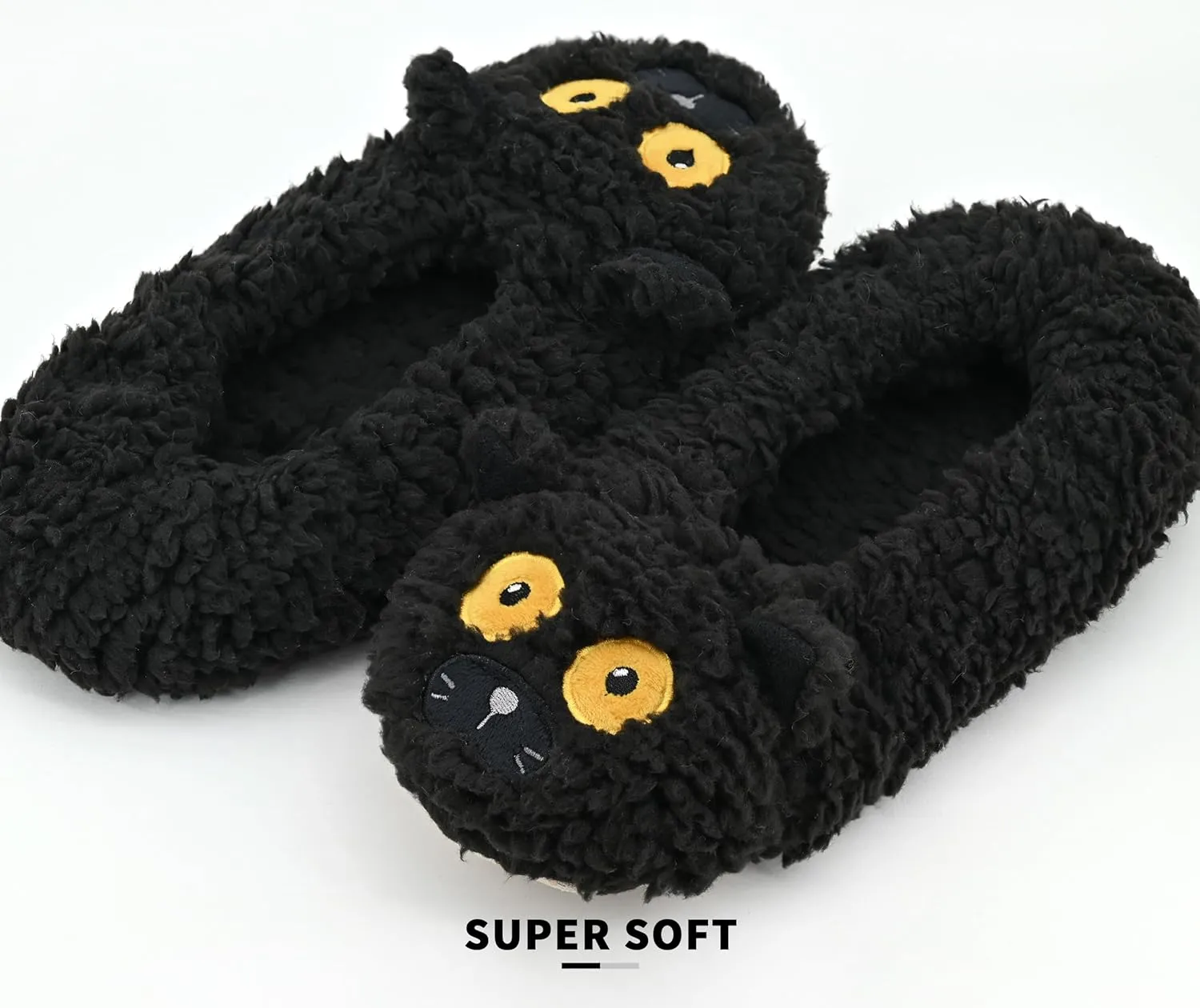 Panda Bros Slipper Socks With Non-Slip Grippers, Cute Fuzzy Warm Cat Animal House Slippers