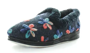 Panda Emille Slipper Navy Embroidery