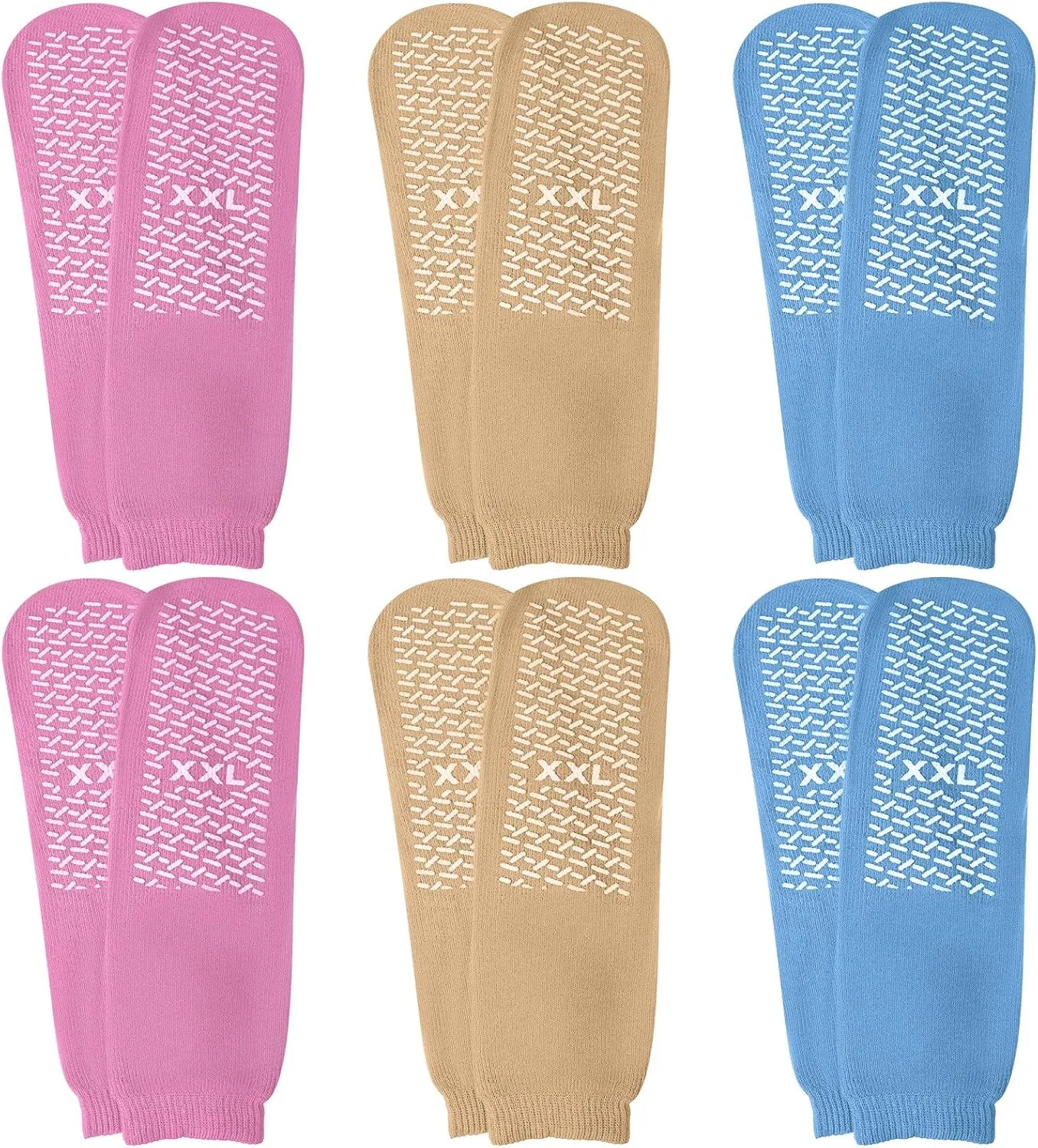 Panitay 6 Pairs XX Large Slipper Socks Terry Ring Non Slip Gripper Socks for Adults Home Hospital