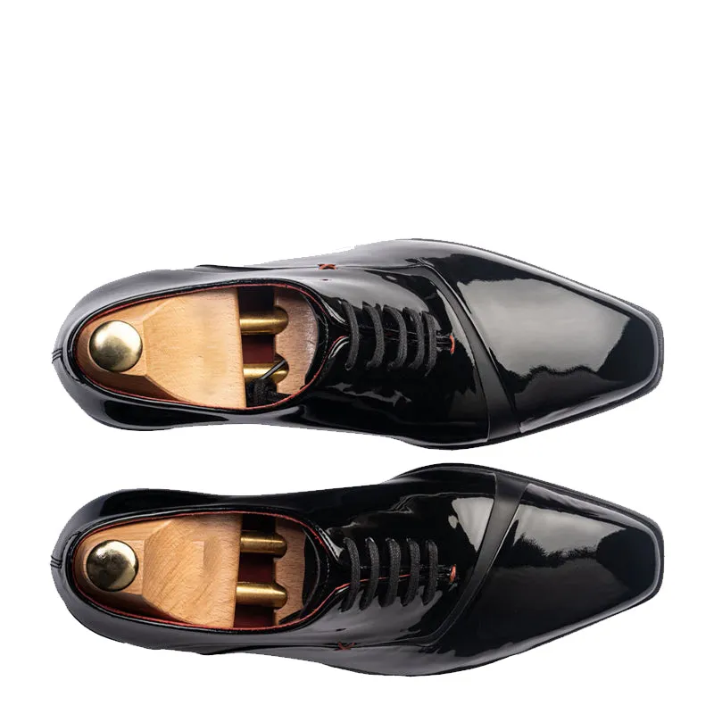 Patent Meta Cut Shiny Leather Oxford Shoes