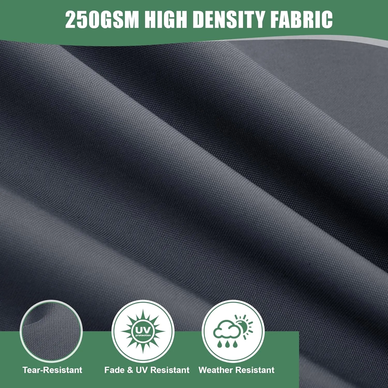 Patio Chair Cushions, Water Resistant Backrest Pillow and Seat Cushion Set for Outdoor Furniture, Sectional Sofa Cushion Replacments, 24 x 24 Inch, Dark Grey, 1 Set