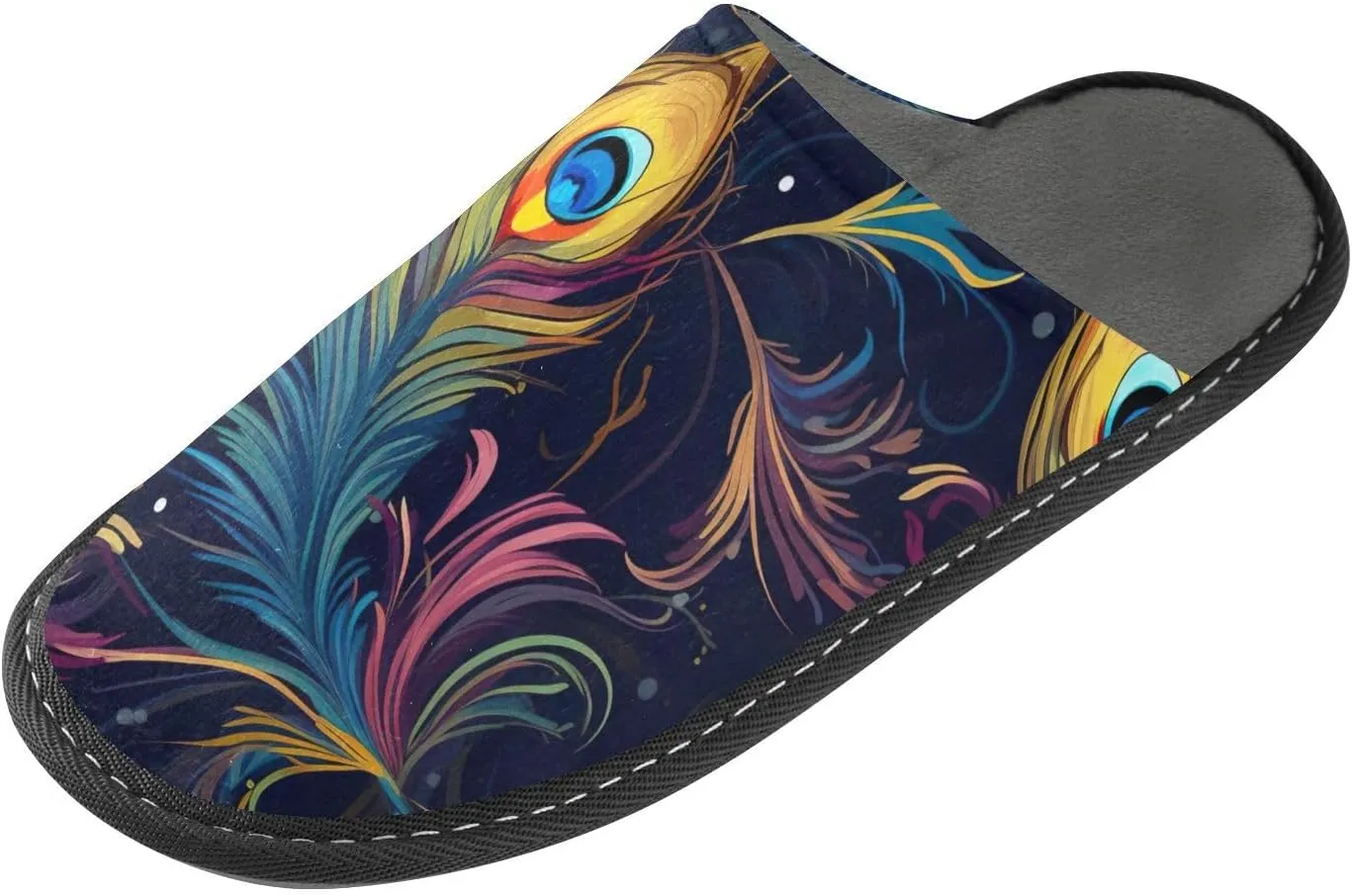 Peacock Feathers House Slippers for Men House Non-Slip Bridesmaid Slipper