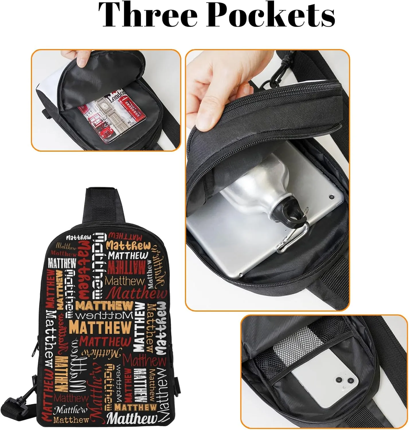 Personalized Crossbody Bags Customizable Chest Bag Customized Sling Bag Custom Sling Bags Customization Crossbody Bag
