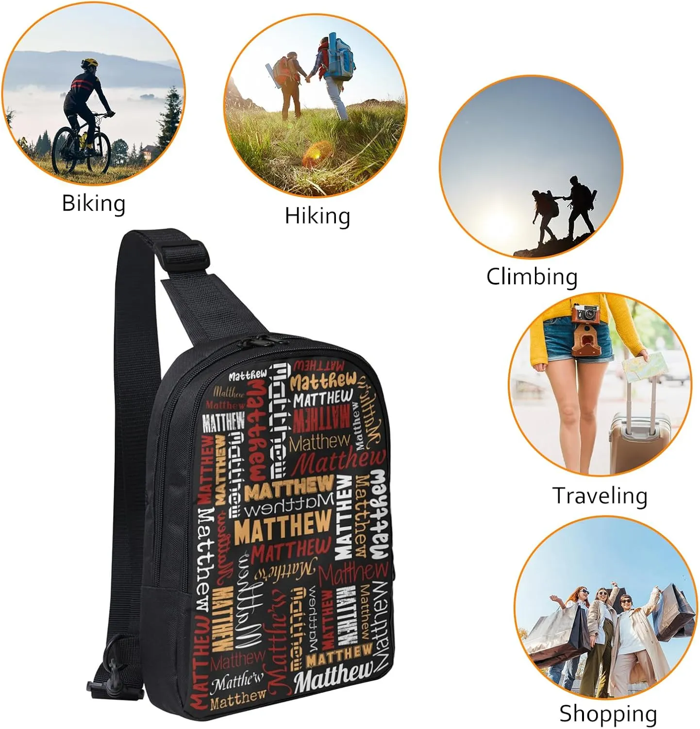 Personalized Crossbody Bags Customizable Chest Bag Customized Sling Bag Custom Sling Bags Customization Crossbody Bag