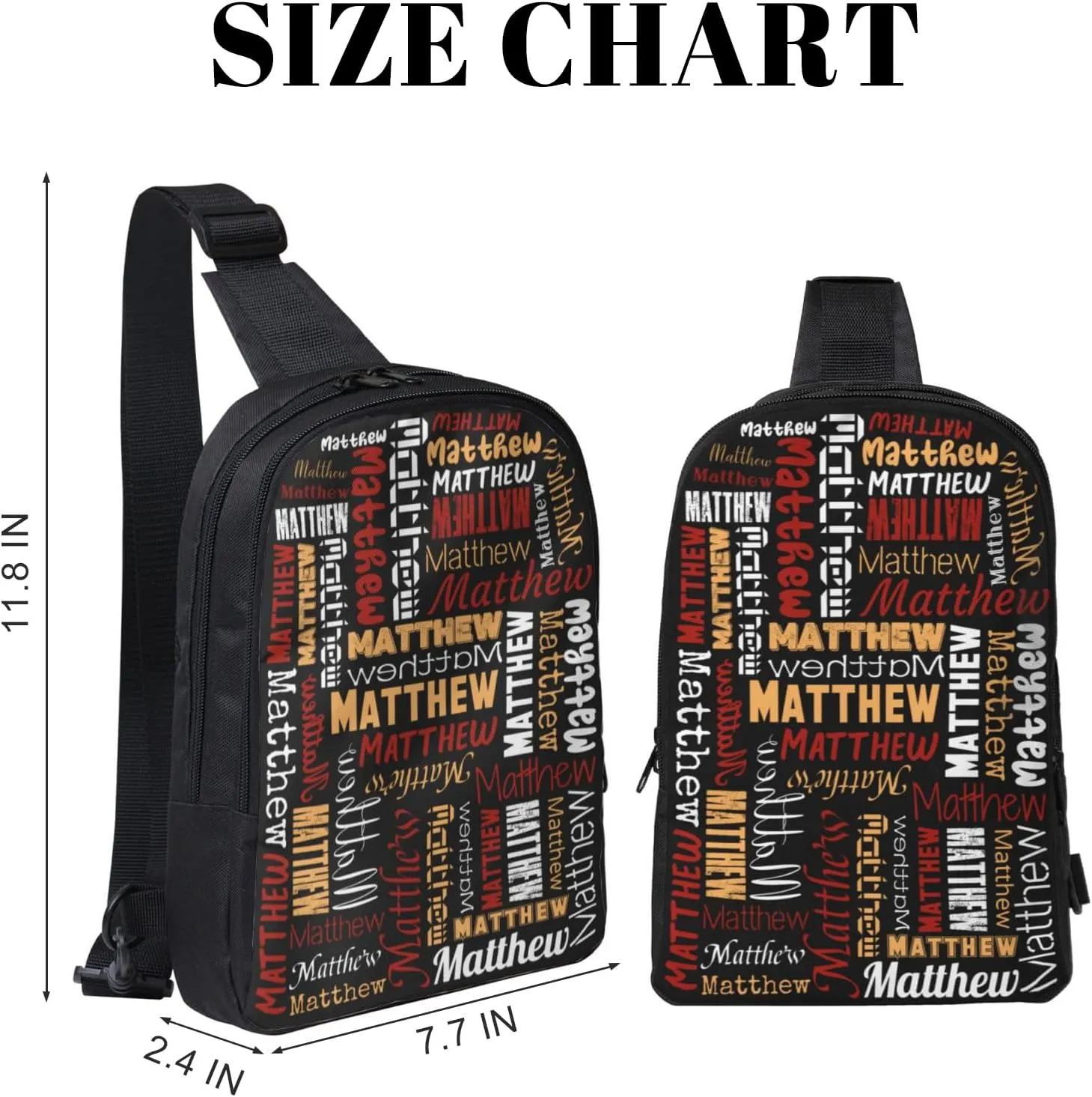 Personalized Crossbody Bags Customizable Chest Bag Customized Sling Bag Custom Sling Bags Customization Crossbody Bag