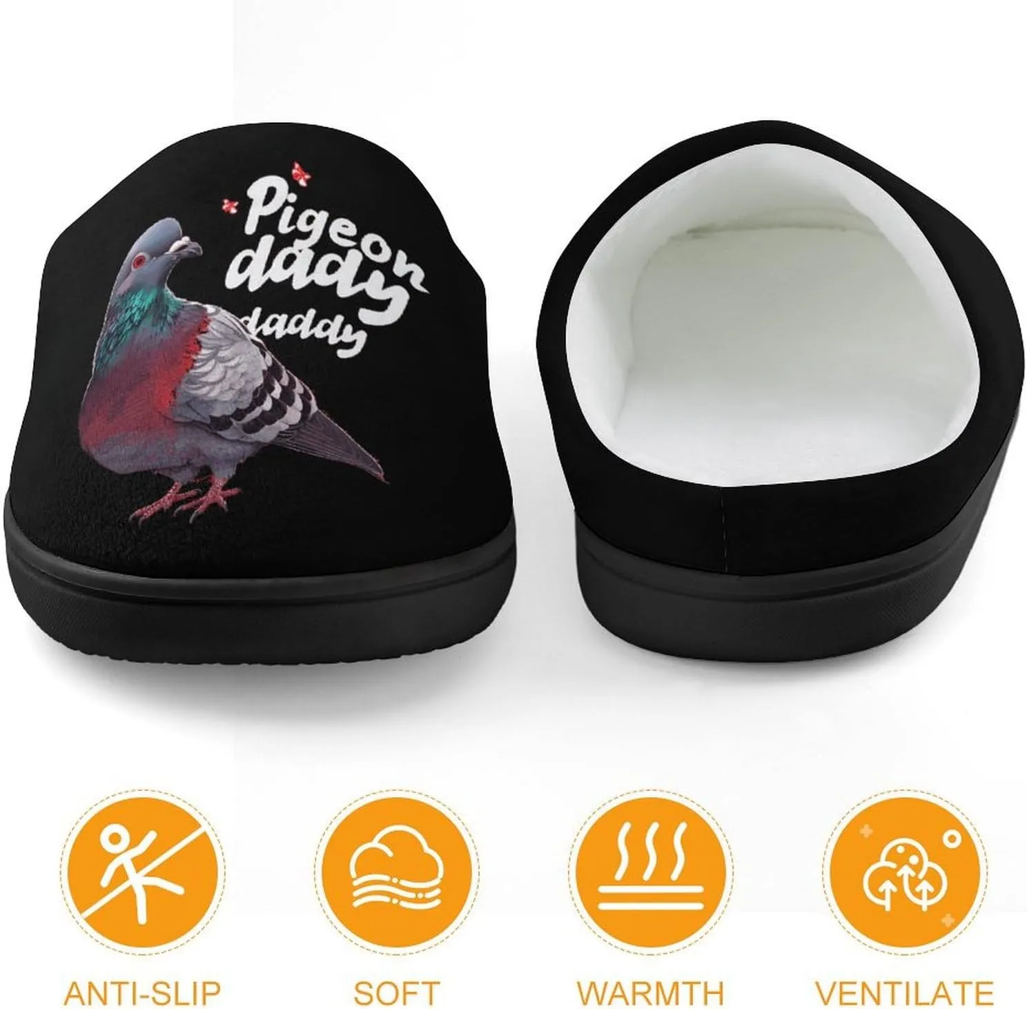 Pigeon Daddy Kids Toddler Cotton Slippers Slip-on House Shoes for Bedroom Indoor Outdoor
