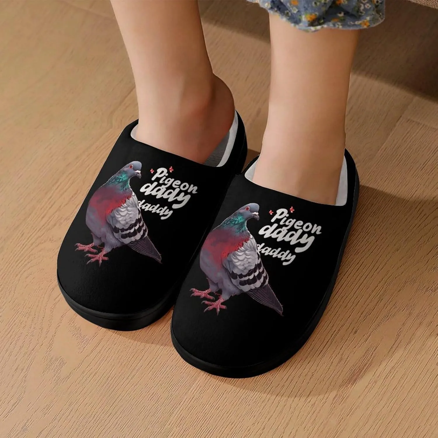Pigeon Daddy Kids Toddler Cotton Slippers Slip-on House Shoes for Bedroom Indoor Outdoor