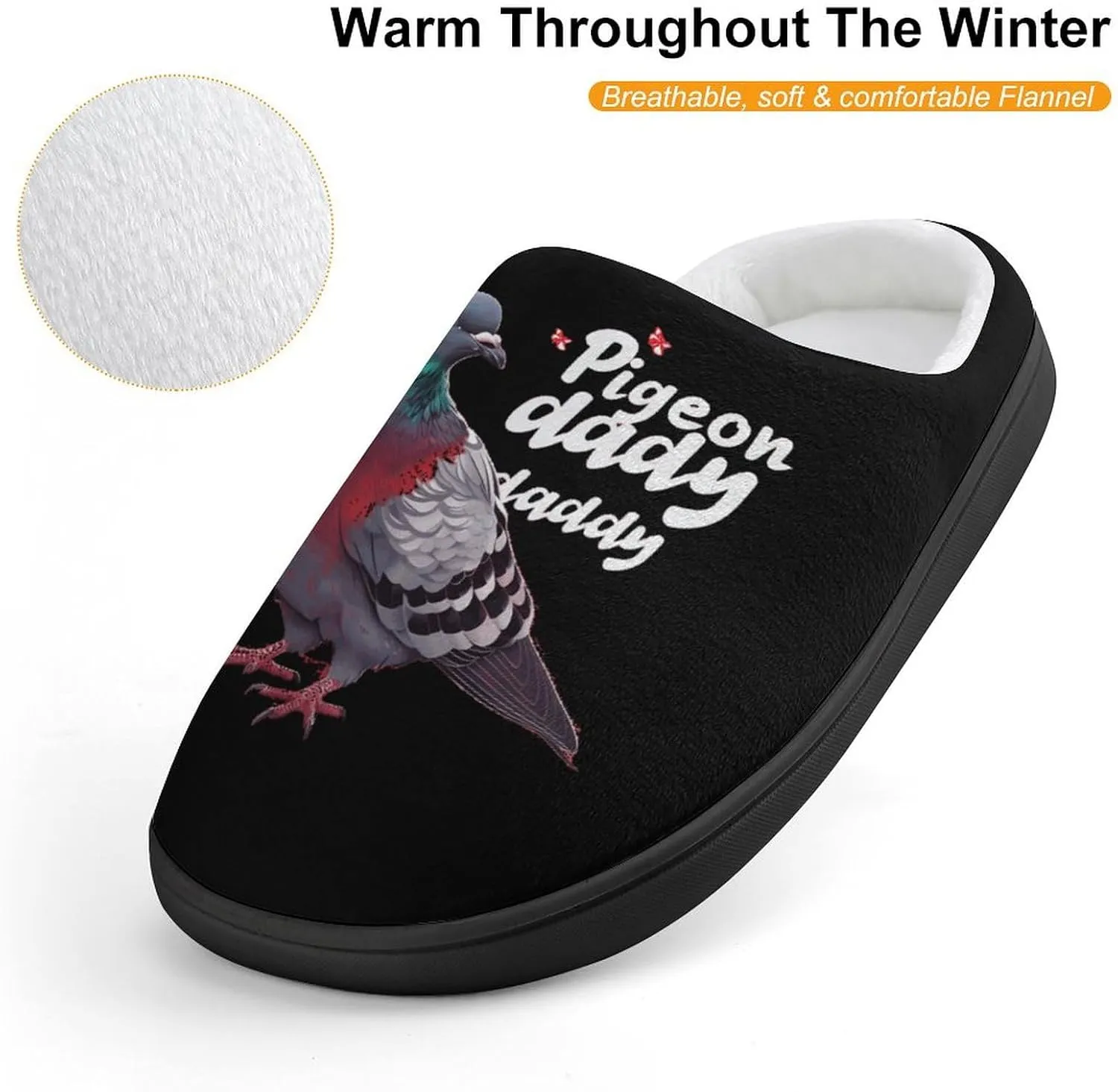 Pigeon Daddy Kids Toddler Cotton Slippers Slip-on House Shoes for Bedroom Indoor Outdoor