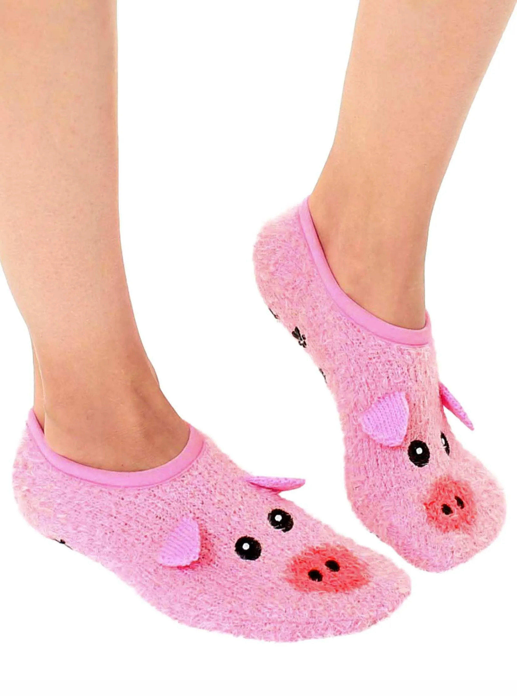 Piggy Fuzzy Slipper Socks