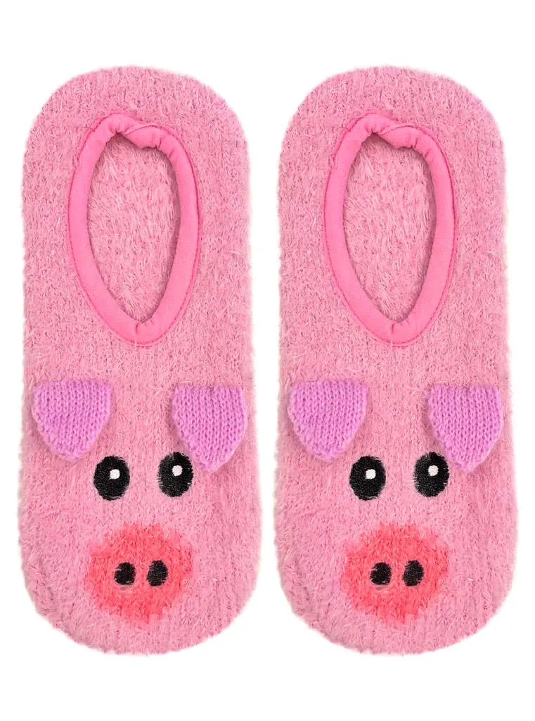 Piggy Fuzzy Slipper Socks