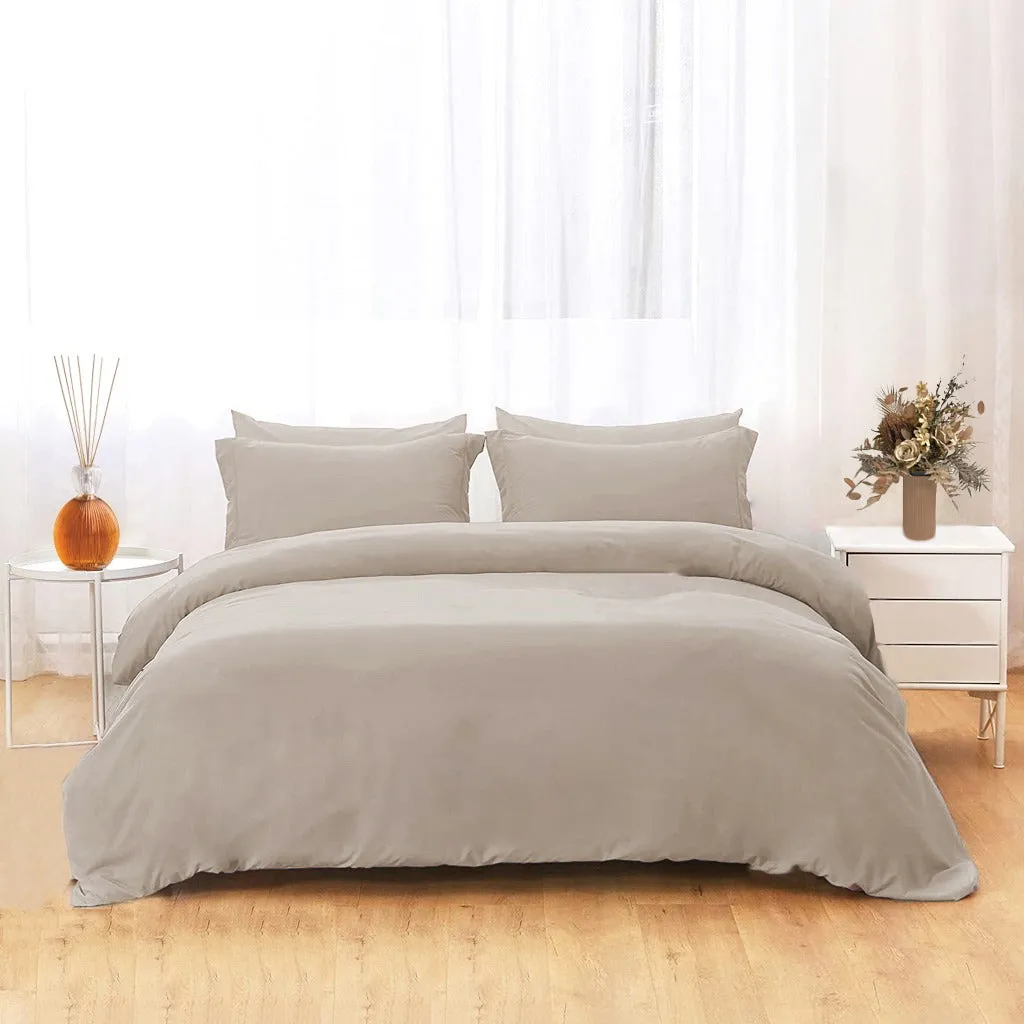 PLAIN QUEEN DUVET COVER SET 4 PCS