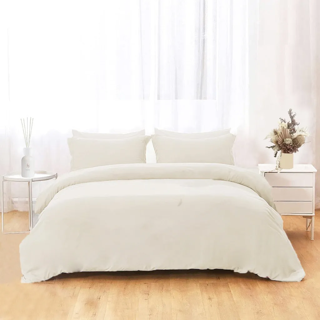 PLAIN QUEEN DUVET COVER SET 4 PCS