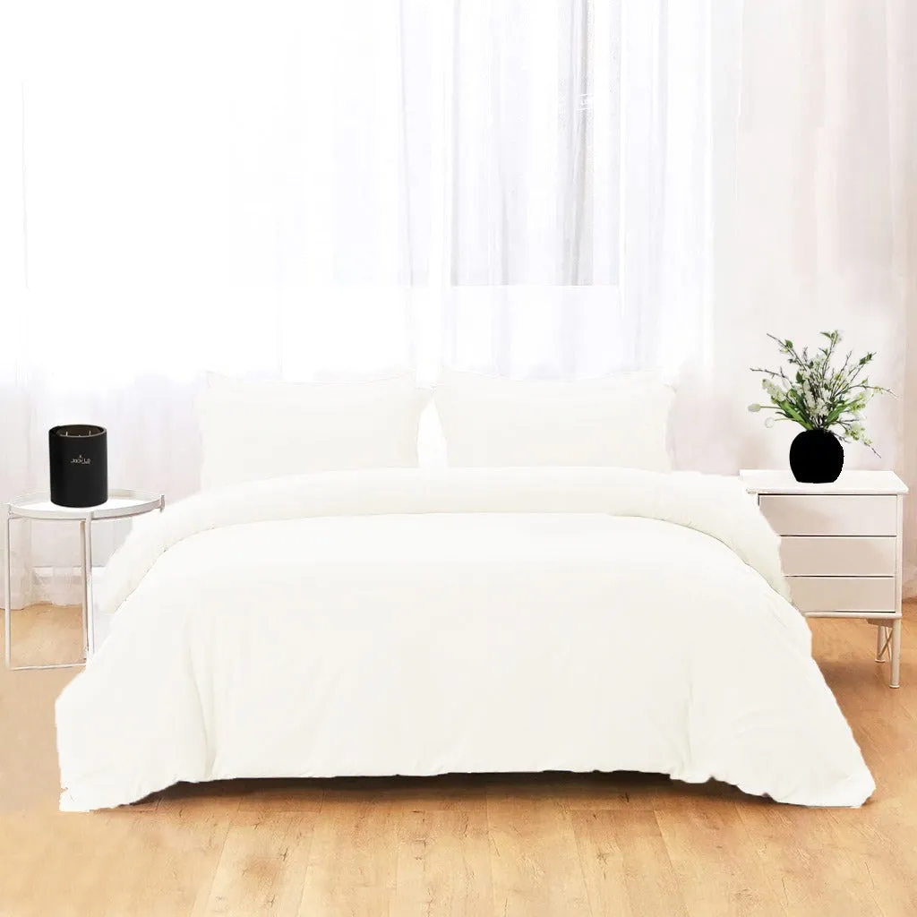 PLAIN QUEEN DUVET COVER SET 4 PCS