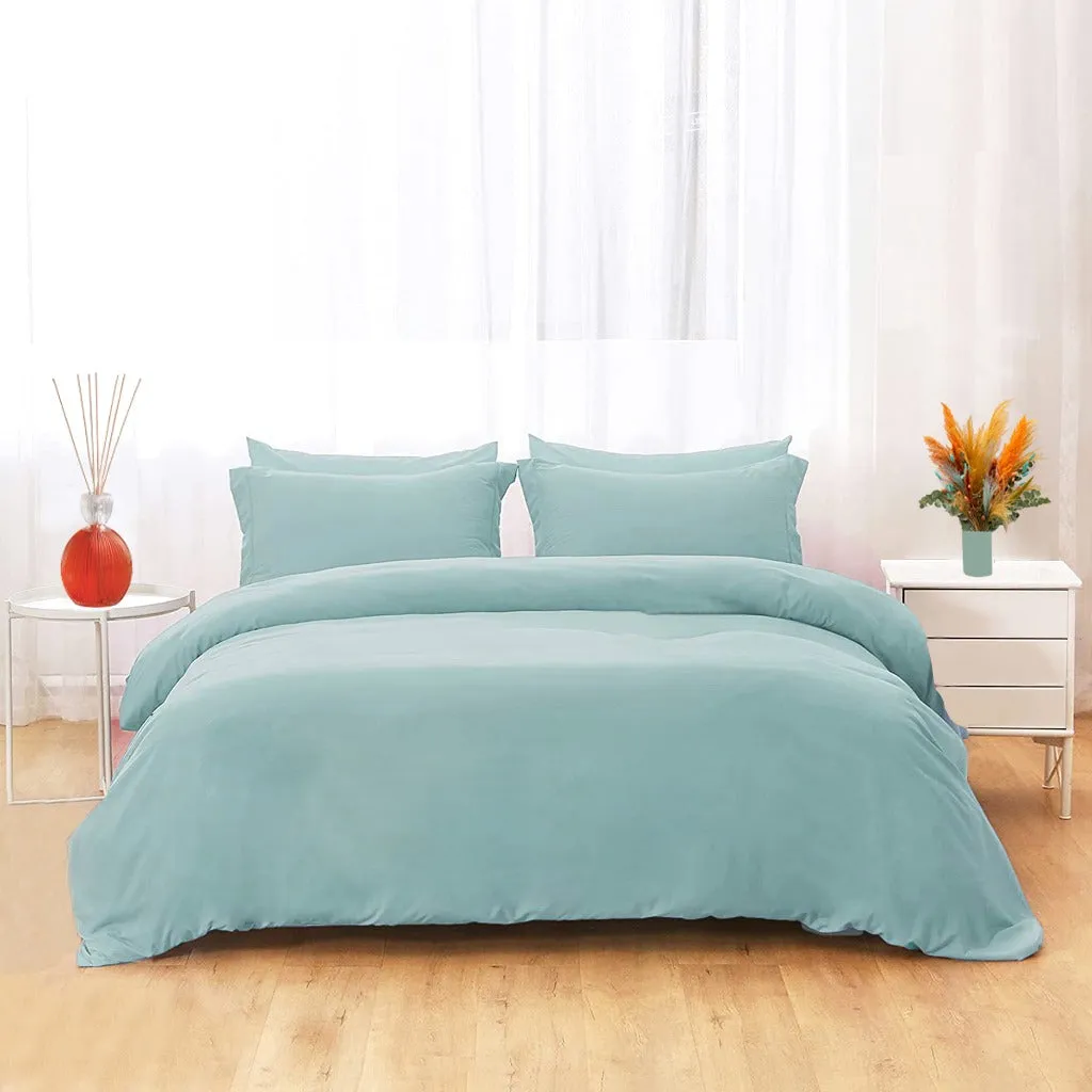 PLAIN QUEEN DUVET COVER SET 4 PCS