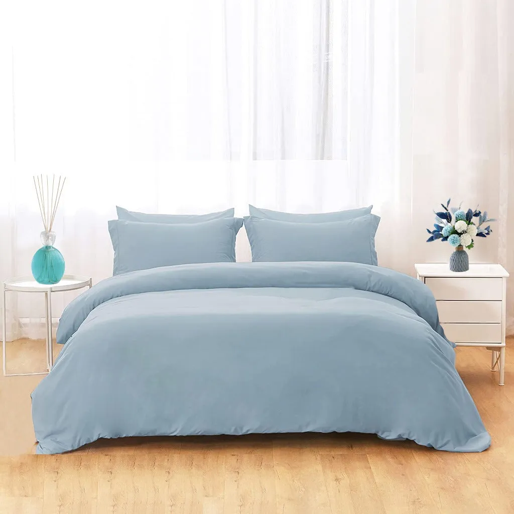 PLAIN QUEEN DUVET COVER SET 4 PCS
