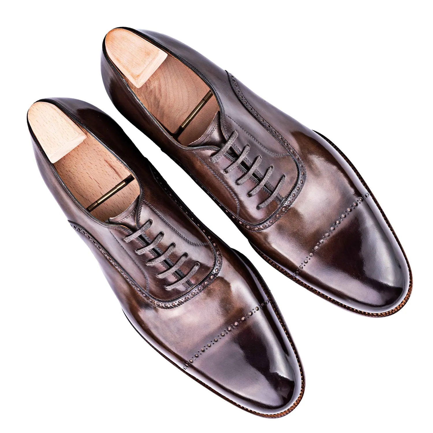 Plain Shiny Leather Formal Oxford Shoes