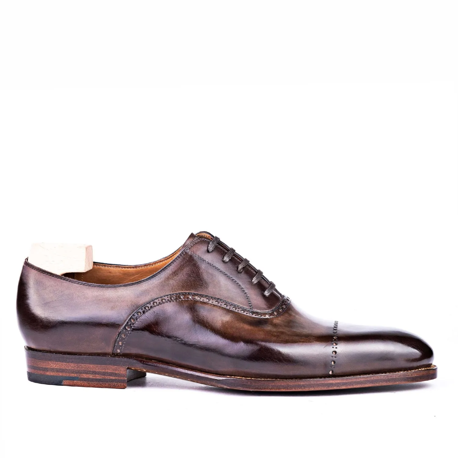 Plain Shiny Leather Formal Oxford Shoes