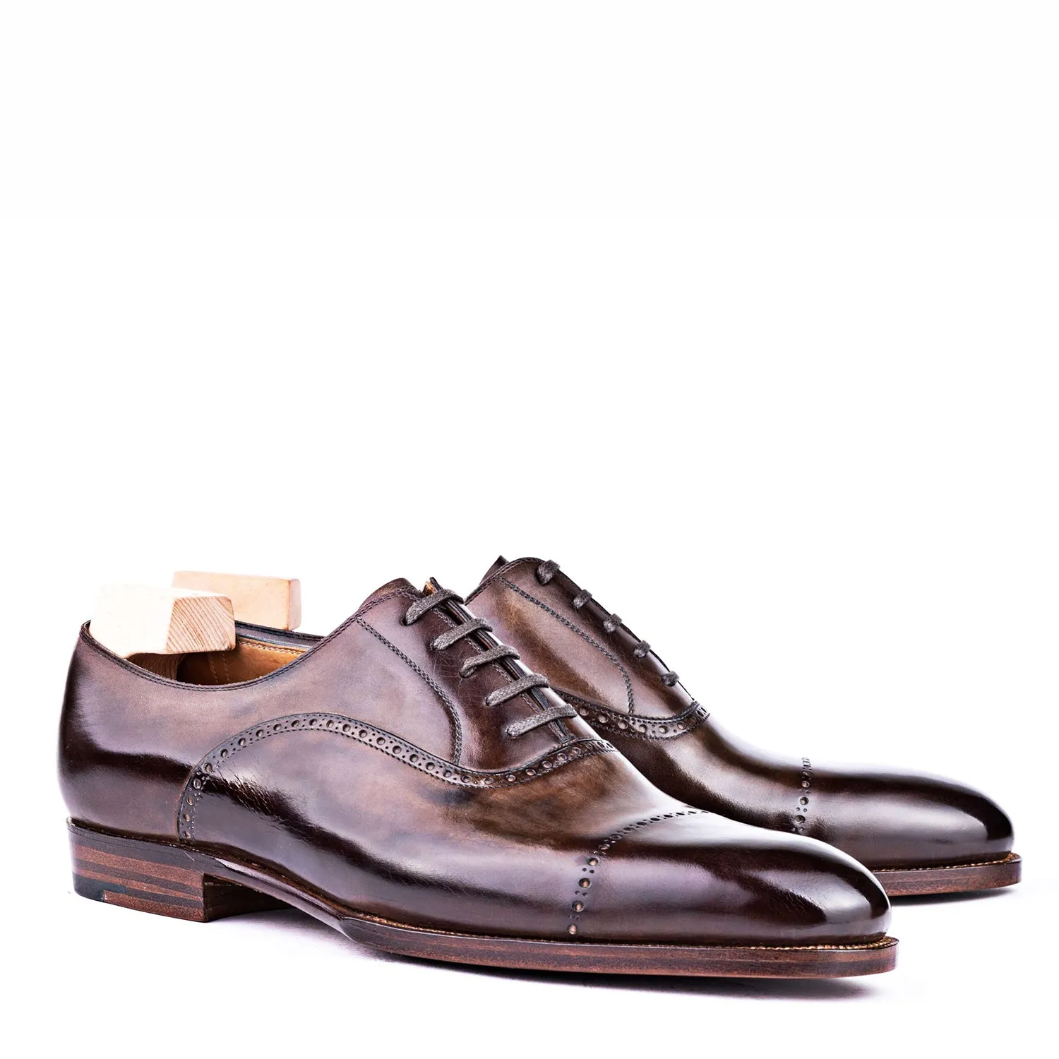 Plain Shiny Leather Formal Oxford Shoes