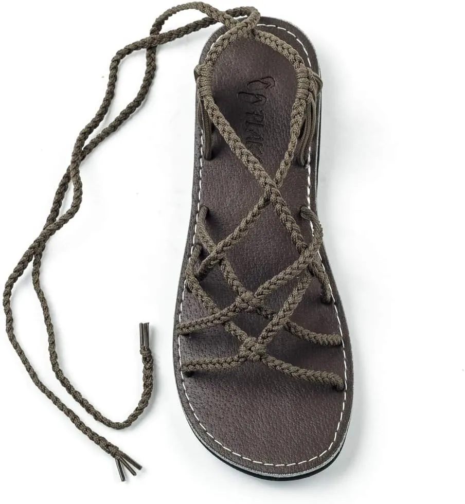 Plaka Flat Gladiator Sandals for Women Sahara