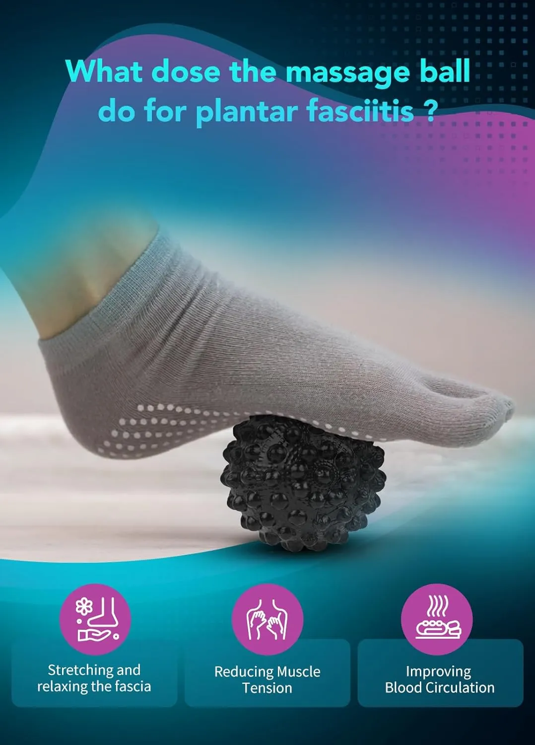 Plantar Fasciitis Night Splint with Massage Ball for Plantar Fasciitis Relief, 2 Pack Comfortable Plantar Fasciitis Brace for Achilles Tendonitis Heal Spur Foot-drop Flat-arch, Free Size for Men and Women - Pink