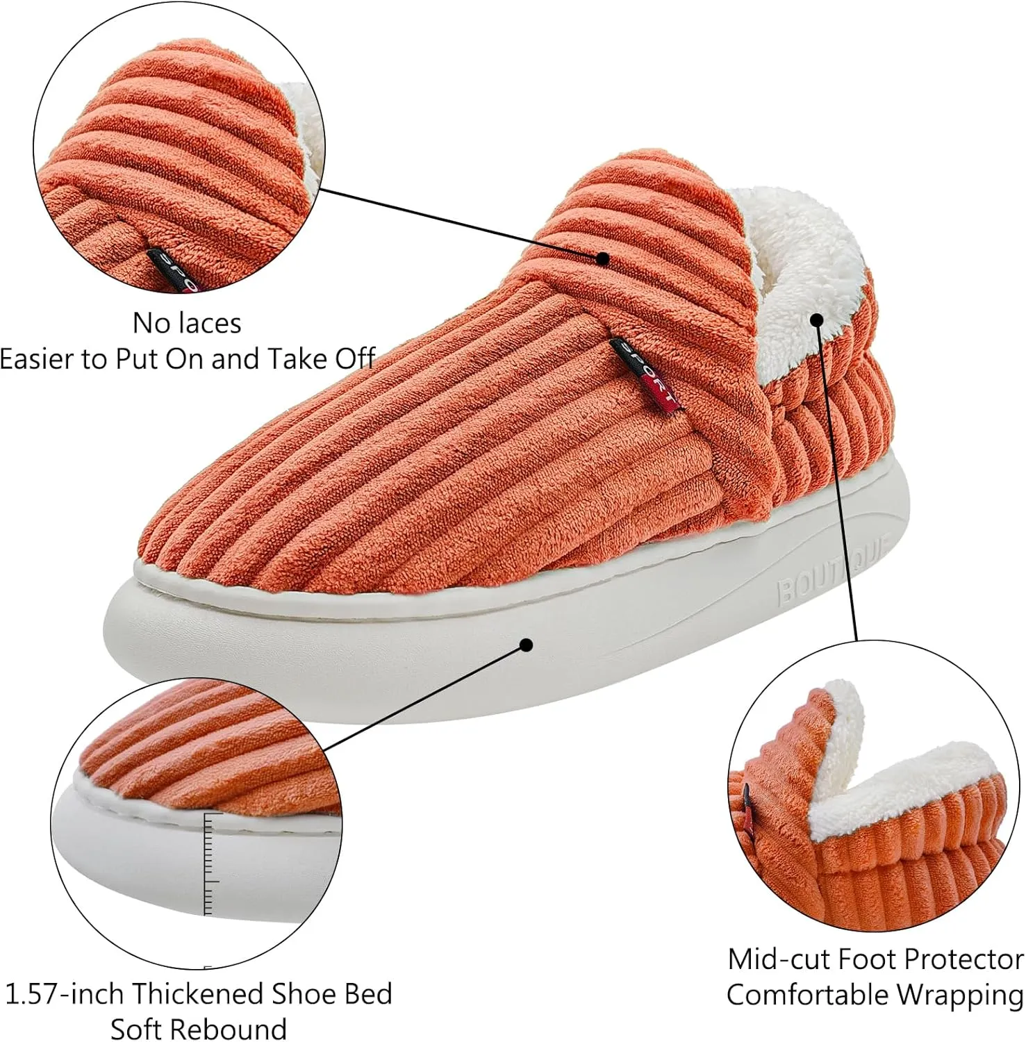 Pluffi Slipper Booties Women Men Cloud Slippers Fluffy Slippers for Women Warm Thick Sole Anti-Skid House Shoes